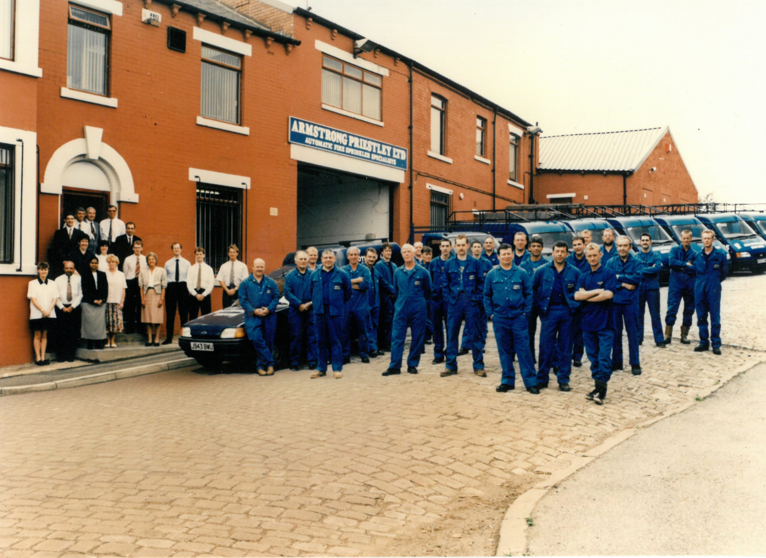 1995 Armstrong Priestley Employees outside of Flaxton House